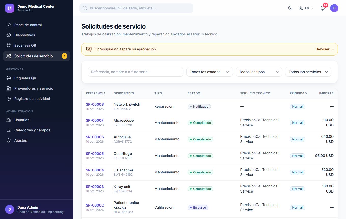 Módulo de servicio técnico